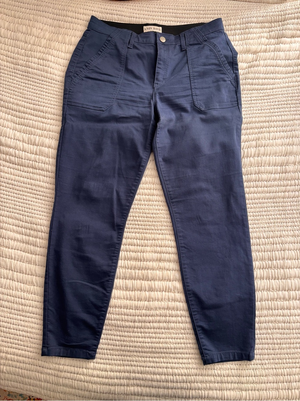 Knox Rose Navy Blue Utility Skinny Pants Size 14 Stretch Waist NWOT